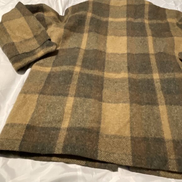 Woolrich Men’s Large Coat Button Zip Vintage Pocket Zip Plaid Brown Lined Heavy - Picture 9 of 16